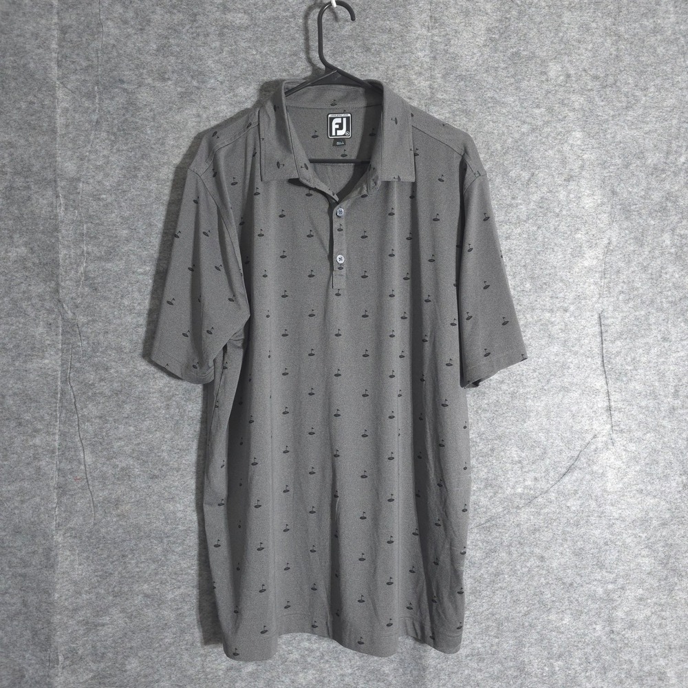 FootJoy‎ Golf Polo Shirt Mens XL National Golf Athletic Fit Gray Performances
